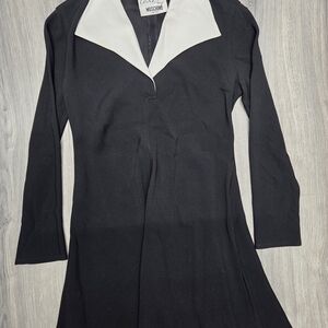 Moschino Long Sleeve Black and White Dress
